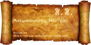 Matyasovszky Móric névjegykártya
